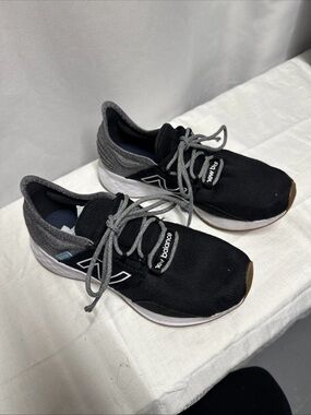 New Balance Black and Gray Athletic Sneakers with Gum Accents